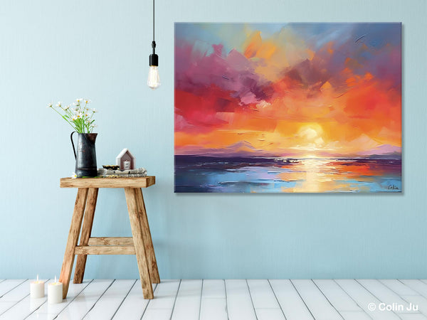 Original Abstract Wall Art, Landscape Acrylic Art, Large Abstract Painting for Living Room, Landscape Canvas Art, Hand Painted Canvas Art-ArtWorkCrafts.com