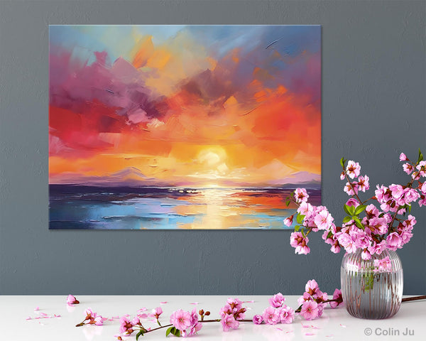 Original Abstract Wall Art, Landscape Acrylic Art, Large Abstract Painting for Living Room, Landscape Canvas Art, Hand Painted Canvas Art-ArtWorkCrafts.com