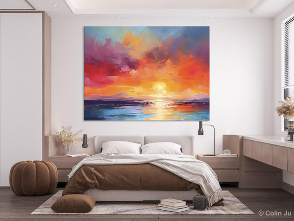 Original Abstract Wall Art, Landscape Acrylic Art, Large Abstract Painting for Living Room, Landscape Canvas Art, Hand Painted Canvas Art-ArtWorkCrafts.com