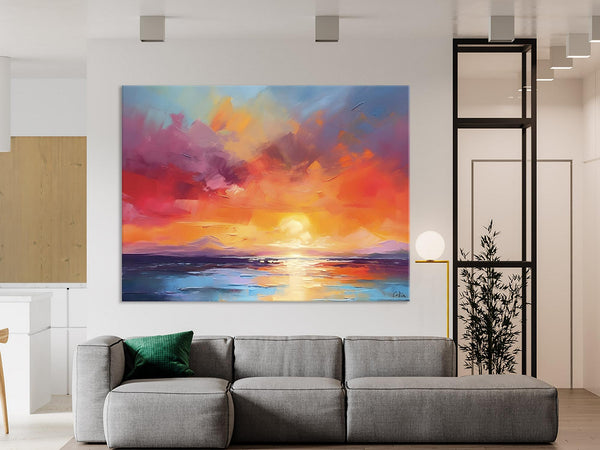 Original Abstract Wall Art, Landscape Acrylic Art, Large Abstract Painting for Living Room, Landscape Canvas Art, Hand Painted Canvas Art-ArtWorkCrafts.com