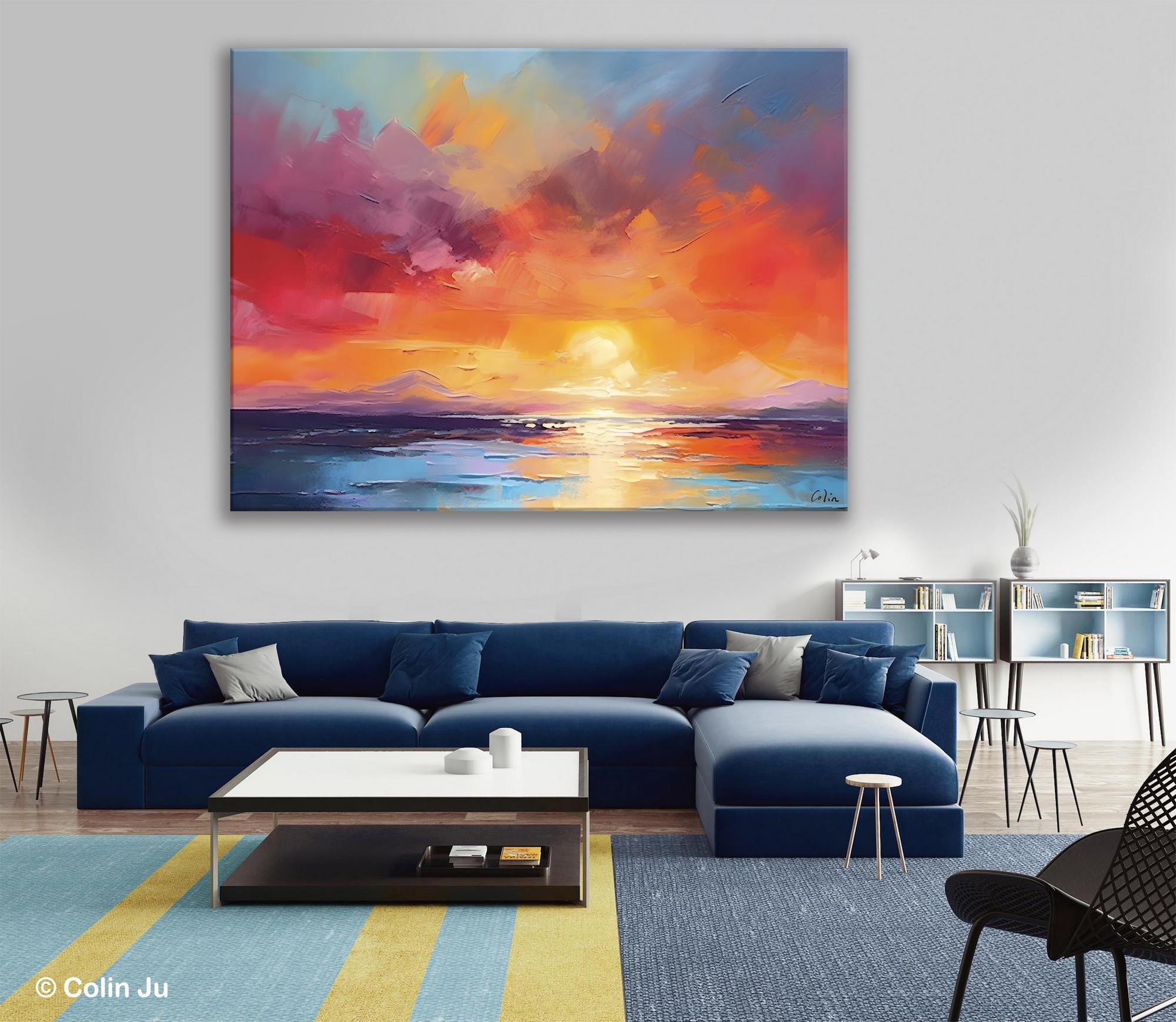Original Abstract Wall Art, Landscape Acrylic Art, Large Abstract Painting for Living Room, Landscape Canvas Art, Hand Painted Canvas Art-ArtWorkCrafts.com
