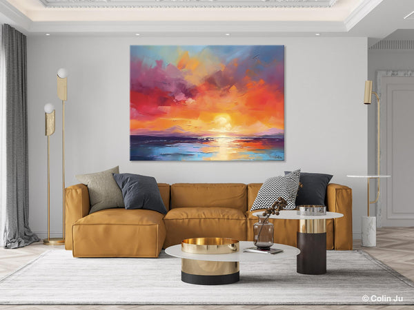 Original Abstract Wall Art, Landscape Acrylic Art, Large Abstract Painting for Living Room, Landscape Canvas Art, Hand Painted Canvas Art-ArtWorkCrafts.com