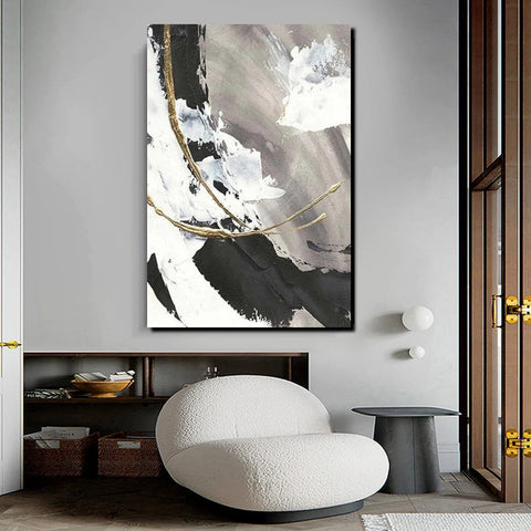 Large Paintings for Living Room, Black Acrylic Paintings, Buy Art Online, Modern Wall Art Ideas, Contemporary Canvas Paintings-ArtWorkCrafts.com