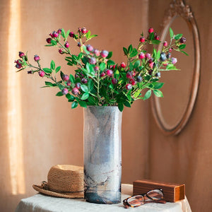 Simple Artificial Flowers for Living Room, Blueberry Fruit Branch, Flower Arrangement Ideas for Home Decoration, Spring Artificial Floral for Bedroom-ArtWorkCrafts.com