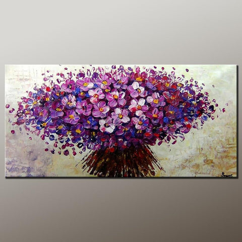 Flower Art, Acrylic Painting, Heavy Texture Painting, Canvas Art, Modern Art, Contemporary Art, Ready to Hang-ArtWorkCrafts.com