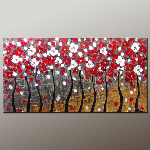 Tree of Life Art, Acrylic Painting, Abstract Landscape Painting, Abstract Art Painting, Canvas Wall Art, Bedroom Wall Art-ArtWorkCrafts.com