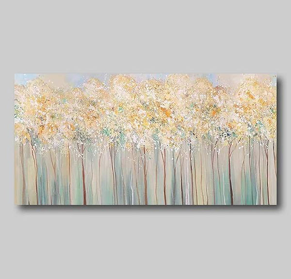 Forest Tree Paintings, Modern Wall Art Paintings, Simple Acrylic Paintings for Dining Room-ArtWorkCrafts.com