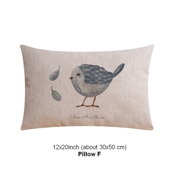 Decorative Sofa Pillows for Dining Room, Simple Decorative Pillow Covers, Love Birds Throw Pillows for Couch, Singing Birds Decorative Throw Pillows-ArtWorkCrafts.com