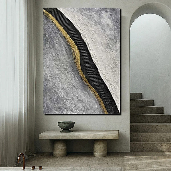 Bedroom Wall Art Ideas, Black Abstract Painting, Acrylic Canvas Paintings for Living Room, Simple Wall Art Ideas, Buy Paintings Online-ArtWorkCrafts.com