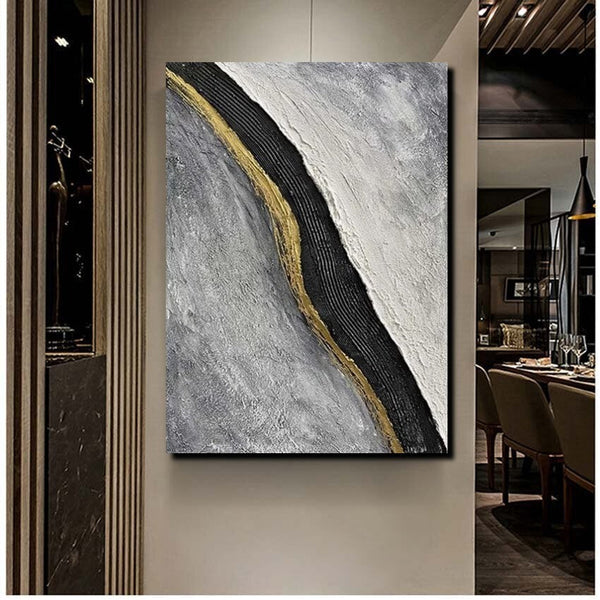Bedroom Wall Art Ideas, Black Abstract Painting, Acrylic Canvas Paintings for Living Room, Simple Wall Art Ideas, Buy Paintings Online-ArtWorkCrafts.com