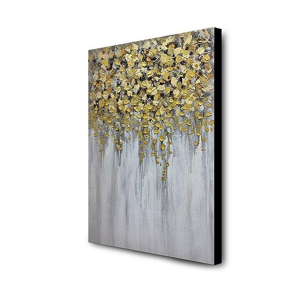 Abstract Flower Painting, Flower Acrylic Painting, Canvas Painting Flower, Paintings for Dining Room, Simple Modern Acrylic Paintings-ArtWorkCrafts.com