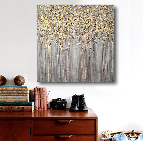 Birch Tree Paintings, Easy Painting Ideas for Bedroom, Acrylic Painting on Canvas, Large Acrylic Canvas Paintings, Huge Painting for Sale-ArtWorkCrafts.com