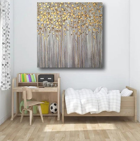 Birch Tree Paintings, Easy Painting Ideas for Bedroom, Acrylic Painting on Canvas, Large Acrylic Canvas Paintings, Huge Painting for Sale-ArtWorkCrafts.com