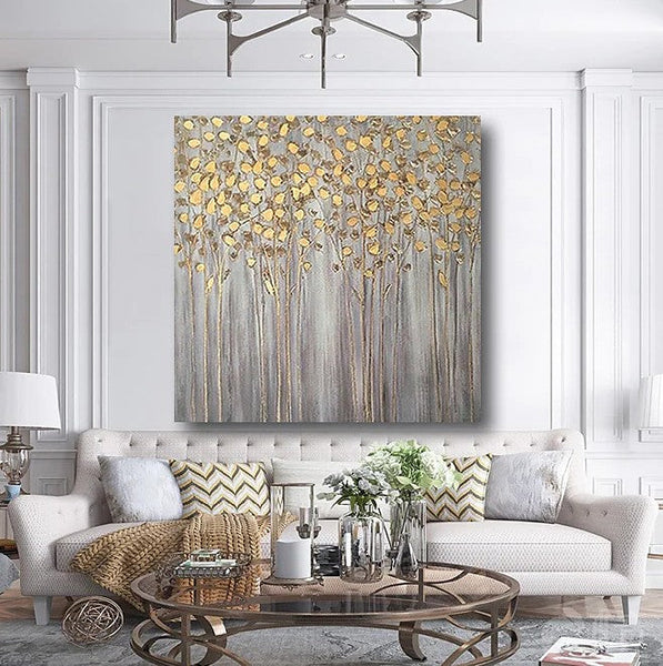 Birch Tree Paintings, Easy Painting Ideas for Bedroom, Acrylic Painting on Canvas, Large Acrylic Canvas Paintings, Huge Painting for Sale-ArtWorkCrafts.com