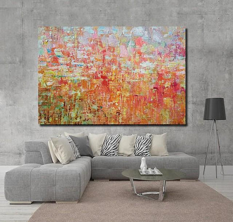 Palette Knife Paintings, Hand Painted Canvas Art, Simple Painting Ideas for Bedroom, Modern Paintings for Living Room-ArtWorkCrafts.com
