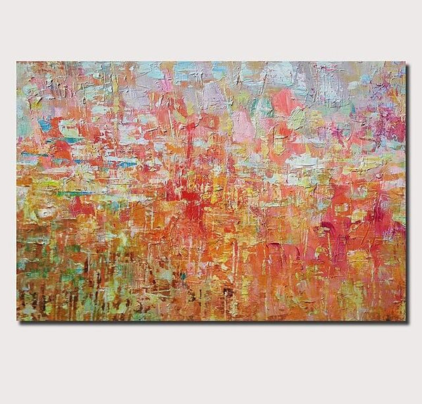 Palette Knife Paintings, Hand Painted Canvas Art, Simple Painting Ideas for Bedroom, Modern Paintings for Living Room-ArtWorkCrafts.com