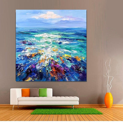 Heavy Texture Paintings, Palette Knife Paniting, Acrylic Painting on Canvas, Modern Acrylic Canvas Painting, Oversized Wall Art Painting for Sale-ArtWorkCrafts.com