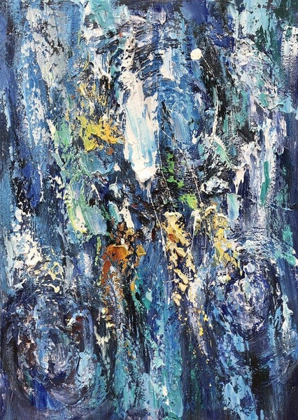 Simple Modern Art Ideas, Blue Abstract Canvas Painting, Contemporary Acrylic Paintings, Modern Paintings for Living Room, Large Wall Art Paintings-ArtWorkCrafts.com