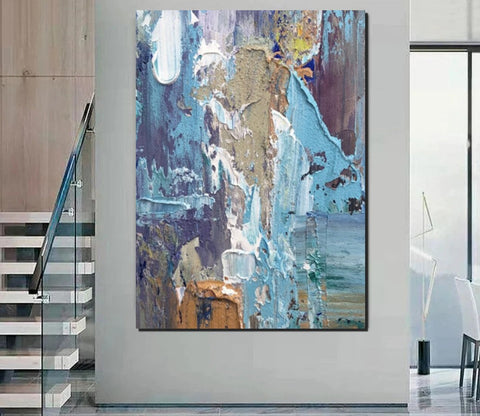 Hand Painted Wall Painting, Abstract Acrylic Painting for Bedroom, Simple Modern Abstract Art, Extra Large Painting Ideas for Living Room-ArtWorkCrafts.com