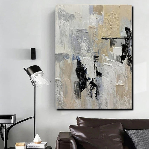Heavy Texture Painting, Modern Abstract Painting, Simple Wall Art Ideas, Dining Room Abstract Painting, Acrylic Canvas Paintings-ArtWorkCrafts.com