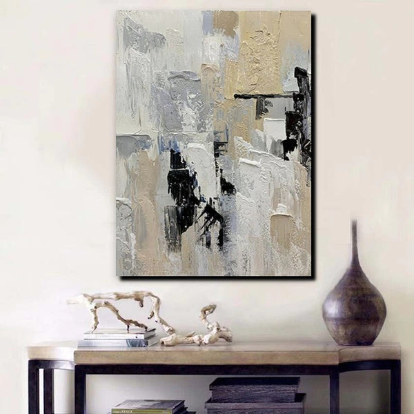 Heavy Texture Painting, Modern Abstract Painting, Simple Wall Art Ideas, Dining Room Abstract Painting, Acrylic Canvas Paintings-ArtWorkCrafts.com