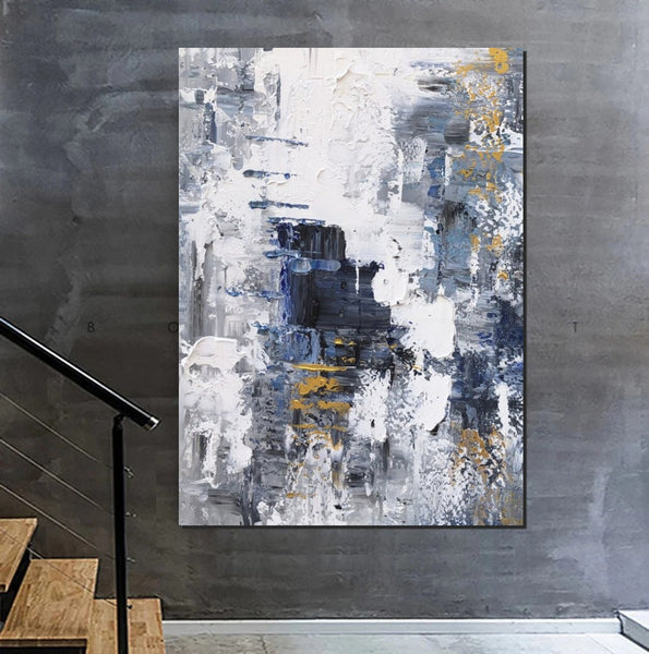 Living Room Abstract Wall Art Ideas, Large Acrylic Canvas Paintings, Large Wall Art Ideas, Impasto Painting, Simple Modern Abstract Painting-ArtWorkCrafts.com