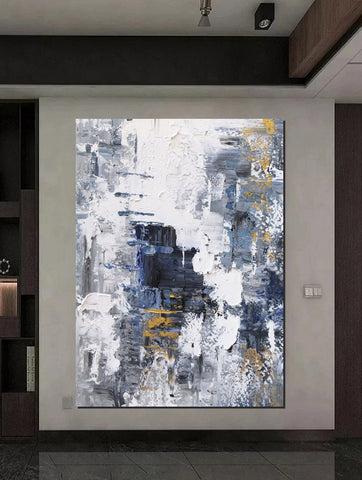 Living Room Abstract Wall Art Ideas, Large Acrylic Canvas Paintings, Large Wall Art Ideas, Impasto Painting, Simple Modern Abstract Painting-ArtWorkCrafts.com