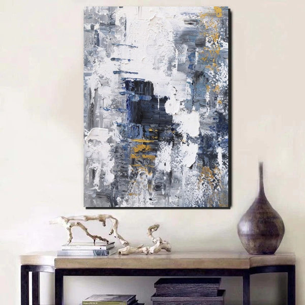 Living Room Abstract Wall Art Ideas, Large Acrylic Canvas Paintings, Large Wall Art Ideas, Impasto Painting, Simple Modern Abstract Painting-ArtWorkCrafts.com