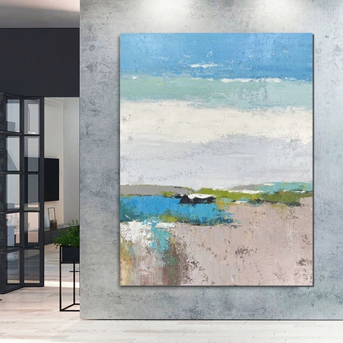 Simple Modern Art Acrylic Painting On Canvas, Minimalist Abstract Wall Decor, Neutral Color Scheme, Subtle Texture Design, Hand Painted Original, Contemporary Minimalism, Soft Brush Strokes, Elegant Home Accent, Calming Wall Art, Modern Interior Styling