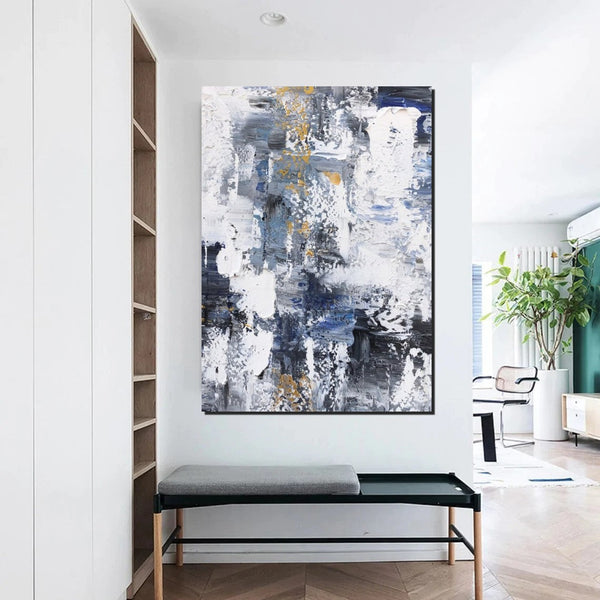 Large Painting Behind Couch, Buy Abstract Painting Online, Living Room Wall Art Paintings, Acrylic Abstract Paintings Behind Sofa, Simple Modern Art-ArtWorkCrafts.com