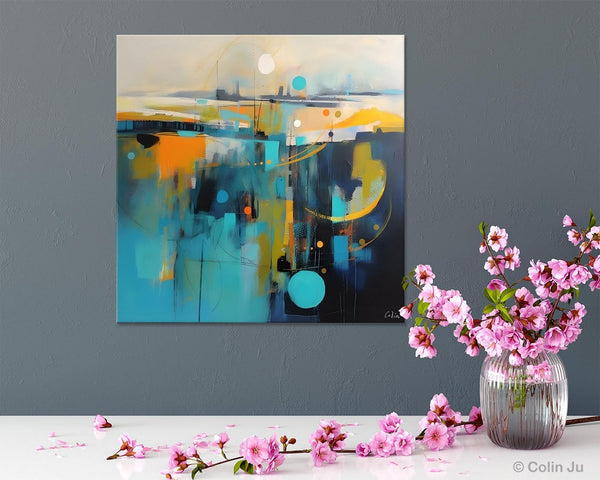 Extra Large Abstract Painting for Living Room, Acrylic Canvas Paintings, Original Modern Wall Art, Oversized Contemporary Acrylic Paintings-ArtWorkCrafts.com