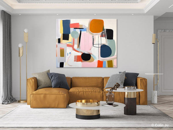 Abstract Canvas Paintings, Extra Large Canvas Painting for Living Room, Original Acrylic Wall Art, Oversized Contemporary Acrylic Paintings-ArtWorkCrafts.com