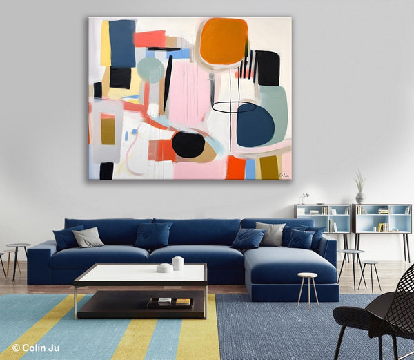 Abstract Canvas Paintings, Extra Large Canvas Painting for Living Room, Original Acrylic Wall Art, Oversized Contemporary Acrylic Paintings-ArtWorkCrafts.com