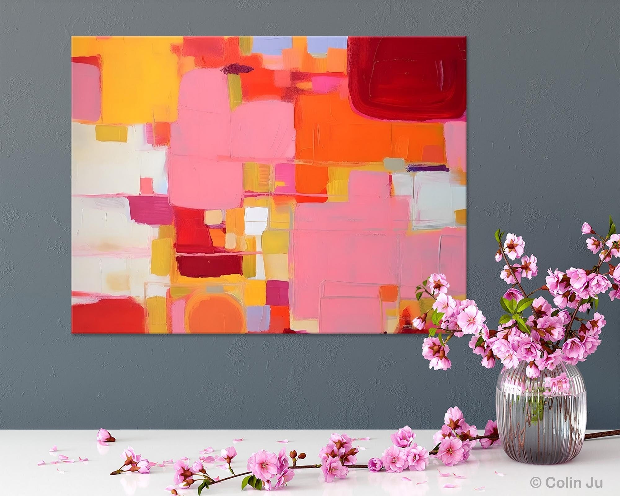 Original Acrylic Wall Art, Oversized Contemporary Acrylic Paintings, Abstract Canvas Paintings, Extra Large Canvas Painting for Living Room-ArtWorkCrafts.com
