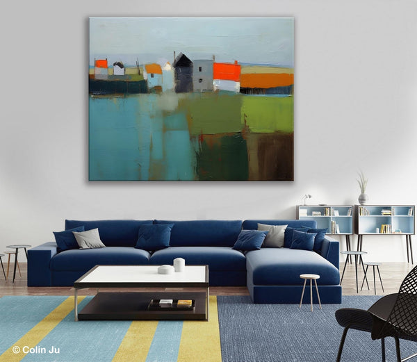 Abstract Landscape Paintings, Extra Large Canvas Painting for Living Room, Large Original Abstract Wall Art, Contemporary Acrylic Paintings-ArtWorkCrafts.com