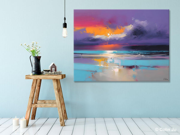 Abstract Landscape Paintings, Modern Abstract Wall Art, Extra Large Canvas Painting for Dining Room, Original Canvas Wall Art Paintings-ArtWorkCrafts.com