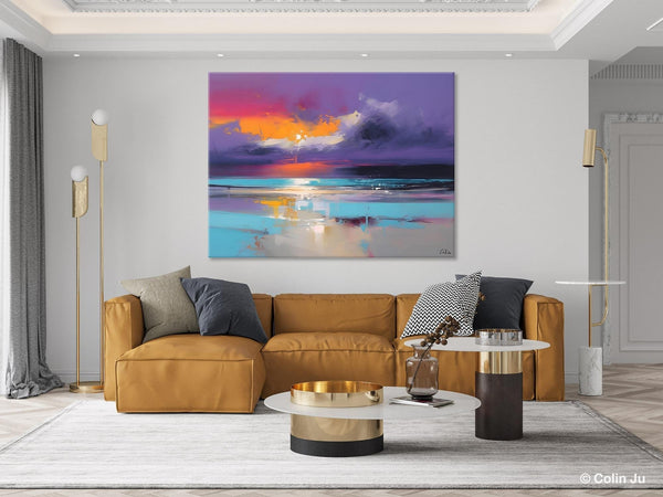 Abstract Landscape Paintings, Modern Abstract Wall Art, Extra Large Canvas Painting for Dining Room, Original Canvas Wall Art Paintings-ArtWorkCrafts.com