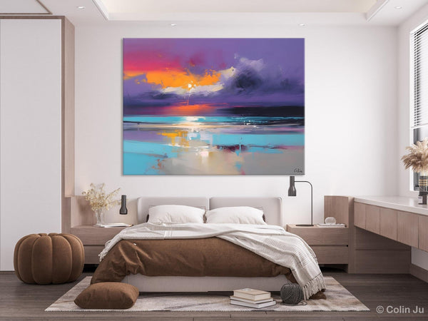 Abstract Landscape Paintings, Modern Abstract Wall Art, Extra Large Canvas Painting for Dining Room, Original Canvas Wall Art Paintings-ArtWorkCrafts.com