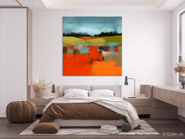 Original Landscape Wall Art Paintings, Oversized Modern Canvas Paintings, Modern Acrylic Artwork, Large Abstract Painting for Dining Room-ArtWorkCrafts.com