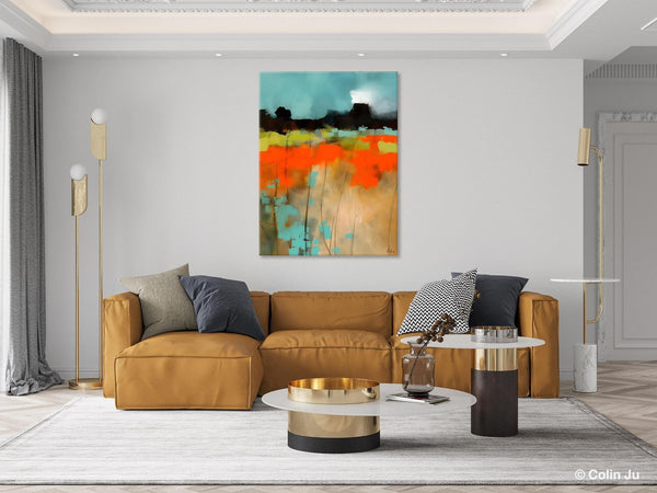 Modern Abstract Wall Art, Extra Large Canvas Painting for Dining Room, Original Canvas Wall Art Paintings, Abstract Landscape Paintings-ArtWorkCrafts.com