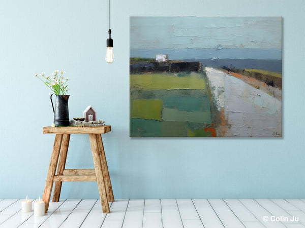 Heavy Texture Canvas Art, Abstract Landscape Paintings, Extra Large Canvas Painting for Living Room, Large Original Abstract Wall Art-ArtWorkCrafts.com