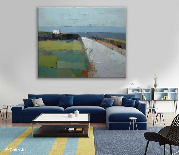 Heavy Texture Canvas Art, Abstract Landscape Paintings, Extra Large Canvas Painting for Living Room, Large Original Abstract Wall Art-ArtWorkCrafts.com