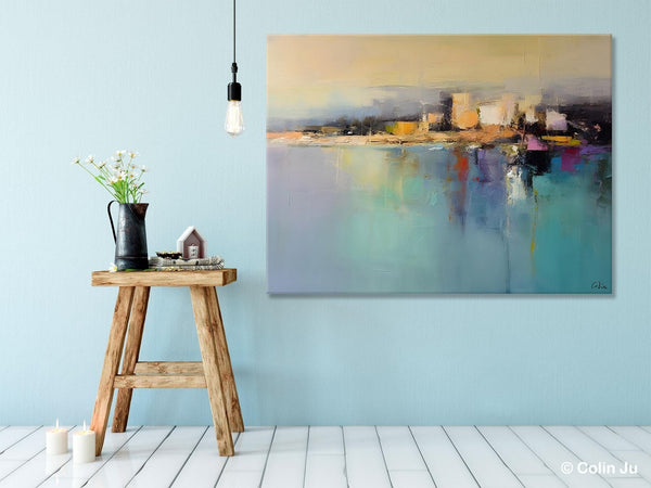 Abstract Landscape Paintings, Palette Knife Canvas Art, Extra Large Canvas Painting for Dining Room, Original Canvas Wall Art Paintings-ArtWorkCrafts.com