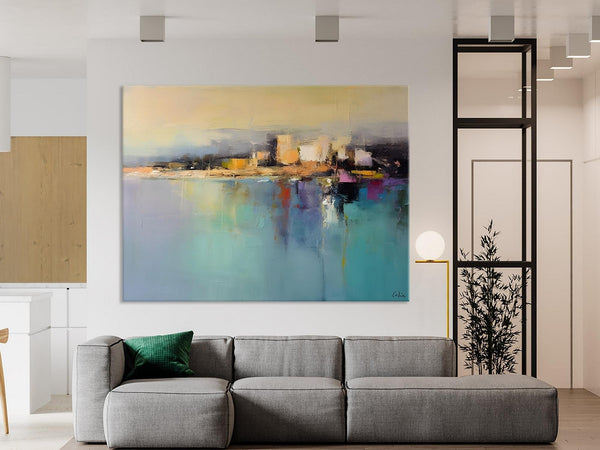 Abstract Landscape Paintings, Palette Knife Canvas Art, Extra Large Canvas Painting for Dining Room, Original Canvas Wall Art Paintings-ArtWorkCrafts.com