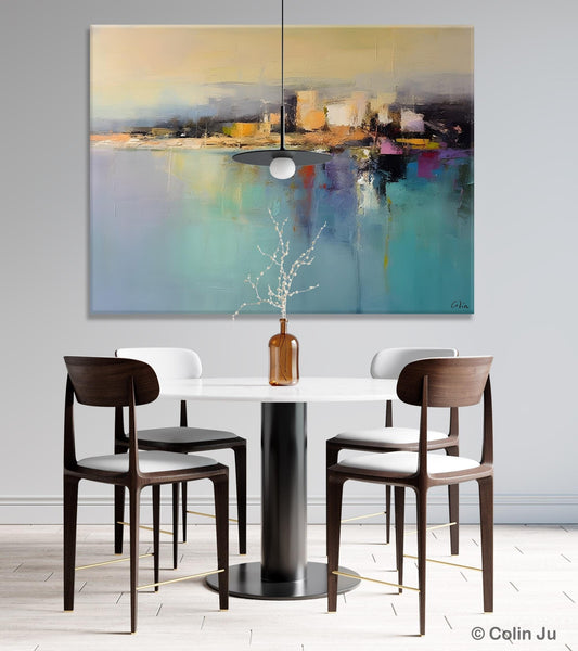 Abstract Landscape Paintings, Palette Knife Canvas Art, Extra Large Canvas Painting for Dining Room, Original Canvas Wall Art Paintings-ArtWorkCrafts.com