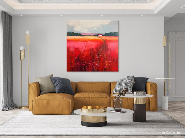 Original Landscape Paintings, Oversized Modern Wall Art Paintings, Modern Acrylic Artwork on Canvas, Large Abstract Painting for Living Room-ArtWorkCrafts.com