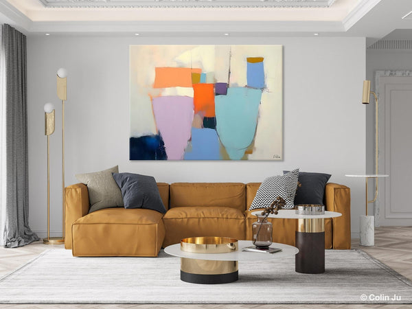 Simple Wall Painting Ideas for Living Room, Extra Large Painting on Canvas, Contemporary Acrylic Art, Original Abstract Wall Art Paintings-ArtWorkCrafts.com