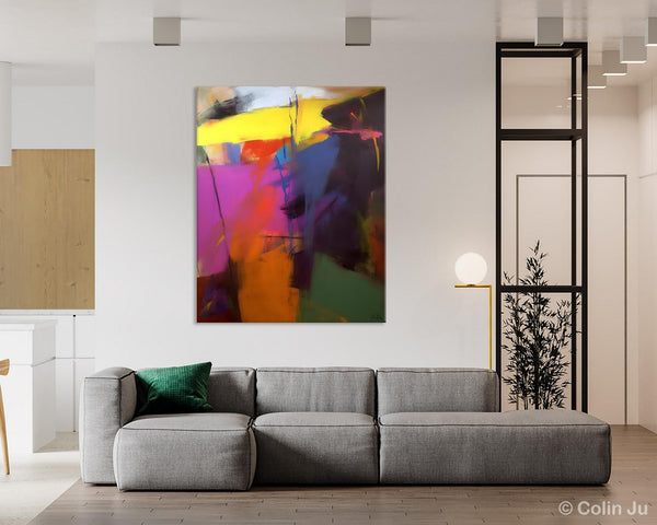 Extra Large Abstract Painting for Dining Room, Large Original Abstract Wall Art, Contemporary Acrylic Paintings, Abstract Painting on Canvas-ArtWorkCrafts.com