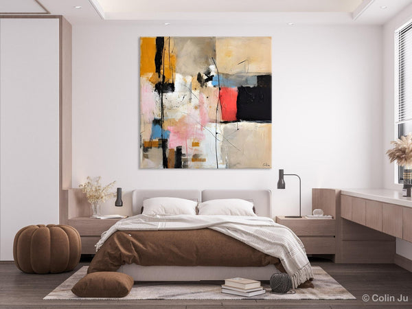 Contemporary Canvas Art, Modern Acrylic Artwork, Original Modern Paintings, Heavy Texture Canvas Art, Large Abstract Painting for Bedroom-ArtWorkCrafts.com