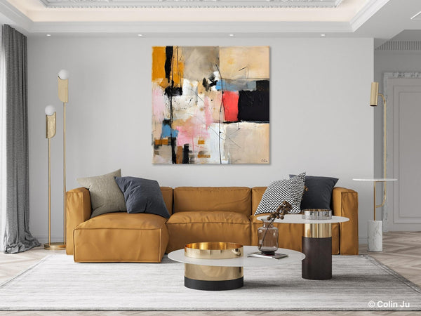 Contemporary Canvas Art, Modern Acrylic Artwork, Original Modern Paintings, Heavy Texture Canvas Art, Large Abstract Painting for Bedroom-ArtWorkCrafts.com